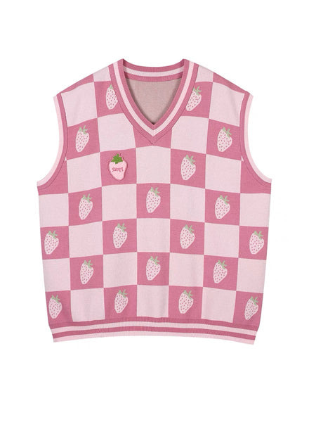 Sweet Strawberry Knitted Vest