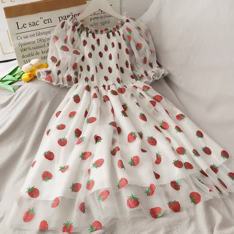 white christmas dresses Strawberry Farm Dress Pre-Order / L main image 1