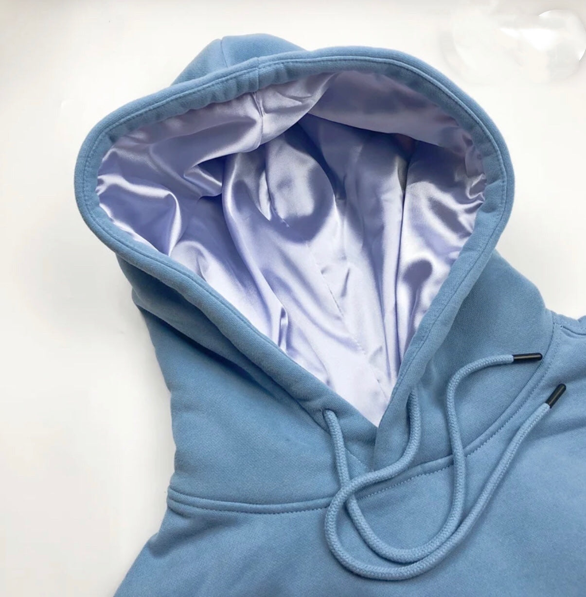 即完】YARDSALE IVY HOOD BABY BLUE Satin Lined Hoodie Unisex-Blue 