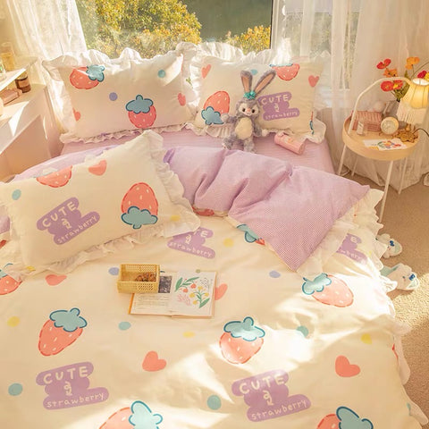 Pastel Strawberry Bedding Set