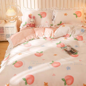 Kawaii Peach Bedding Set