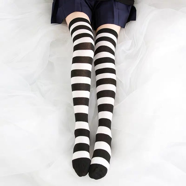 Pinky Color Stripes Pants Socks