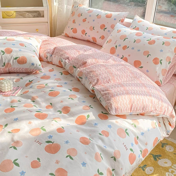 Kawaii Peaches Bedding Set