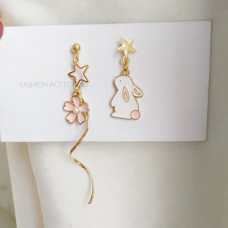 Sakura And Rabbit Earrings